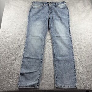 Nova Men‎ Straight Leg Jeans 34x32 Stretch Acid Wash Blue Faded Retro